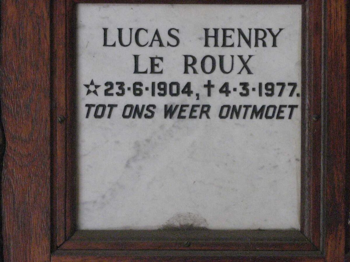 ROUX Lucas Henry, le 1904-1977