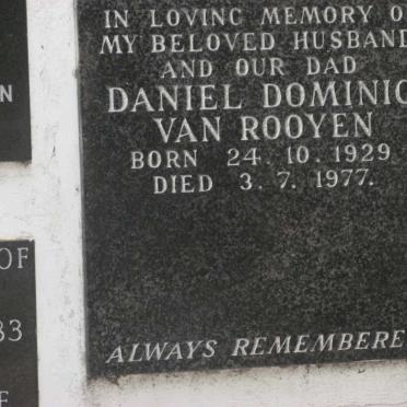 ROOYEN Daniel Dominic, van 1929-1977