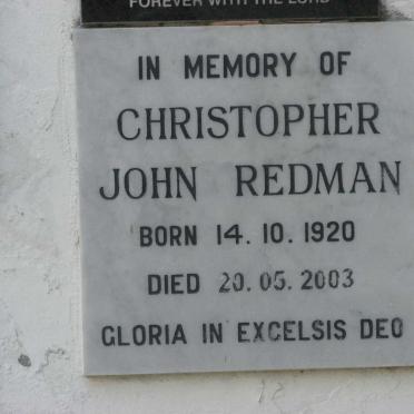 REDMAN Christopher John 1920-2003