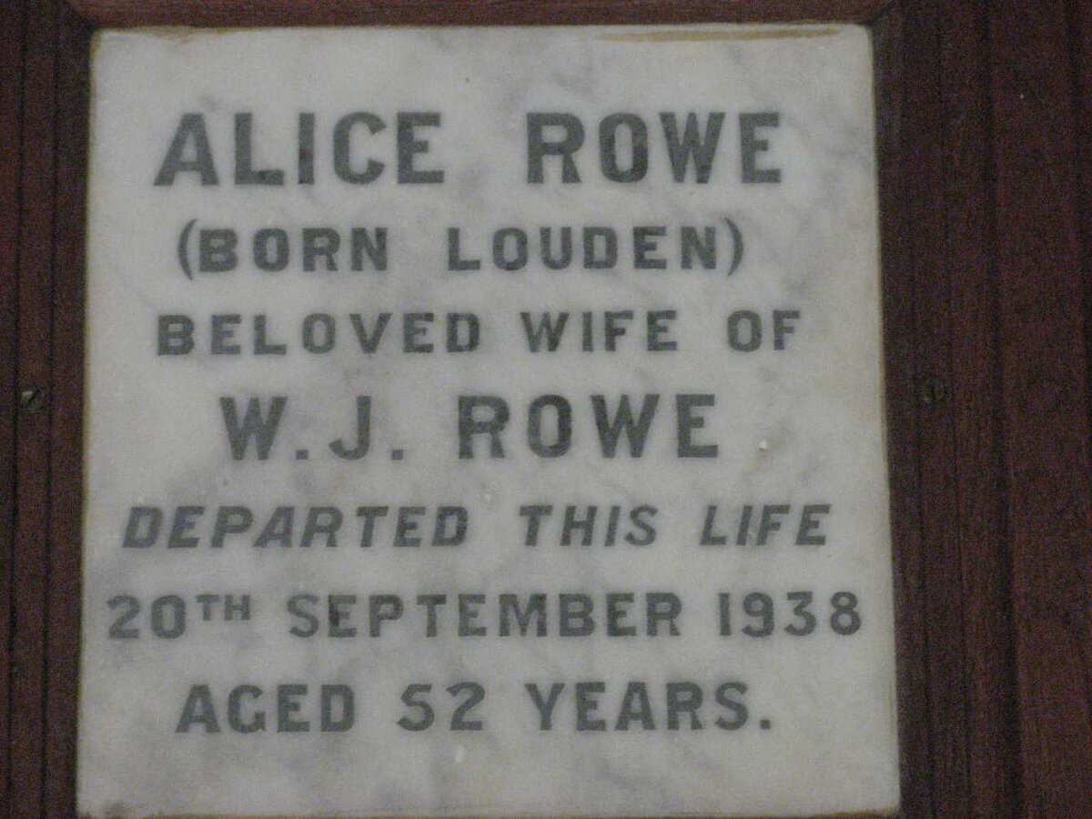 ROWE Alice nee LOUDEN -1938