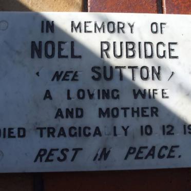 RUBIDGE Noel nee SUTTON -1964
