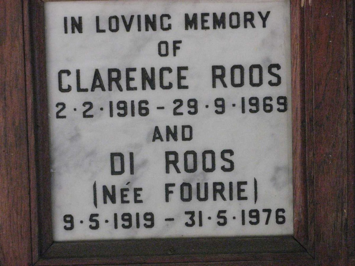 ROOS Clarence 1916-1969 &amp; Di FOURIE 1919-1976