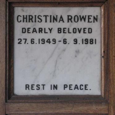 ROWEN Christina 1949-1981