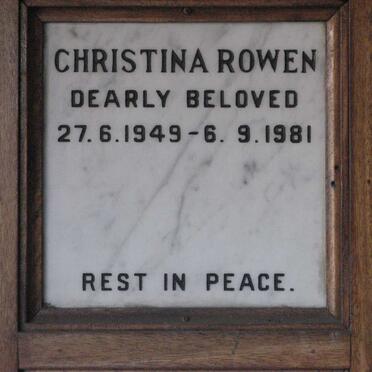 ROWEN Christina 1949-1981