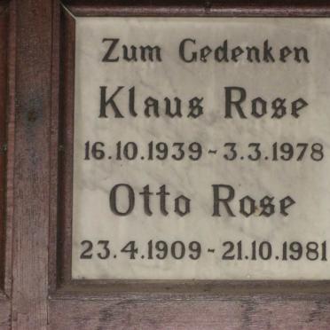ROSE Otto 1909-1981 :: ROSE Klaus 1939-1978