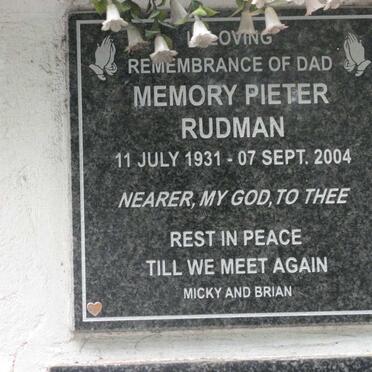 RUDMAN Memory Pieter 1931-2004