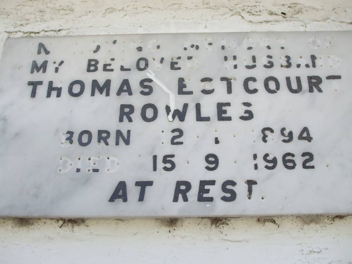 ROWLES Thomas Estcourt 1894-1962