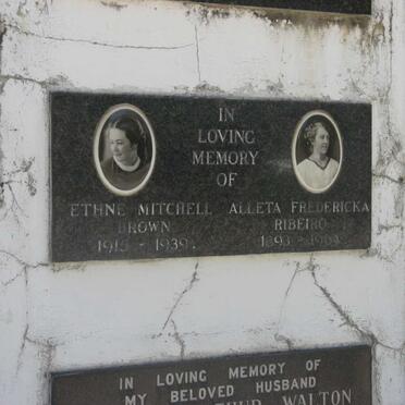 RIBEIRO Alleta Fredericka 1893-1964 :: BROWN Ethne Mitchell 1915-1939
