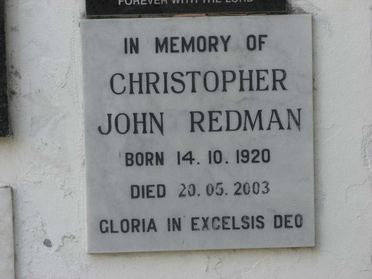 REDMAN Christopher John 1920-2003