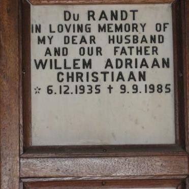 RANDT Willem Adriaan Christiaan, du 1935-1985