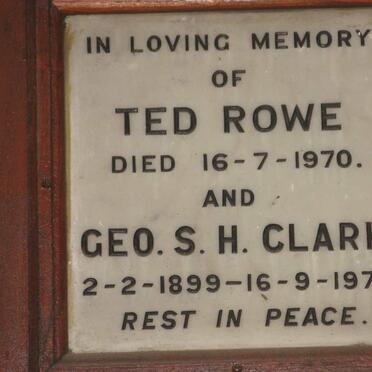 ROWE TED -1970 :: CLARK Geo. S.H. 1899-1970