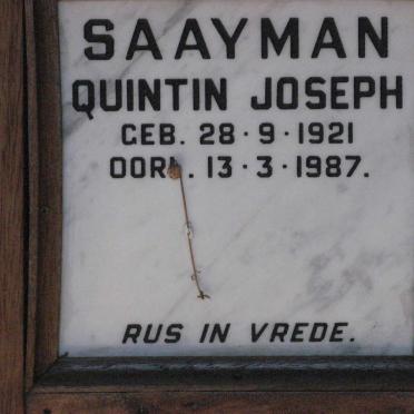 SAAYMAN Quintin Joseph 1921-1987