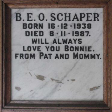 SCHAPER B. E. O. 1938-1987