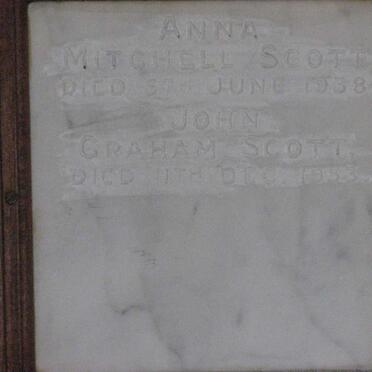 SCOTT John Graham -1953 &amp; Anna Mitchell -1938