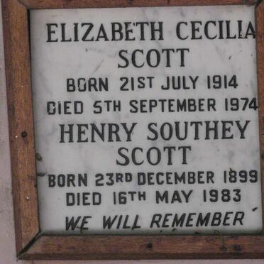 SCOTT Henry Southey 1899-1983 &amp; Elizabeth Cecilia 1914-1974