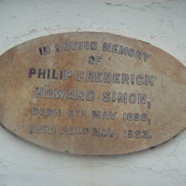 SIMON Philip Frederick Howard 1898-1953