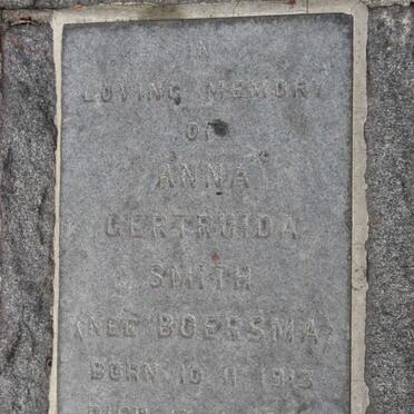 SMITH Anna Gertruida nee BOERSMA 1913-1969