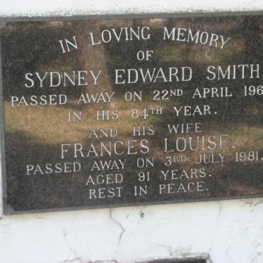 SMITH Sydney Edward -1964 &amp; Frances Louise -1981