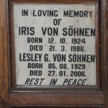SOHNEN Lesley G., von 1929-2006 &amp; Iris 1924-1986