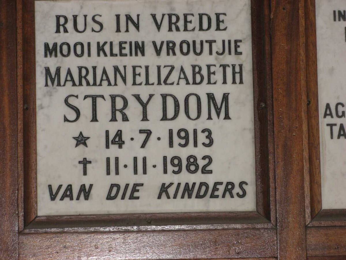 STRYDOM Marian Elizabeth 1913-1982