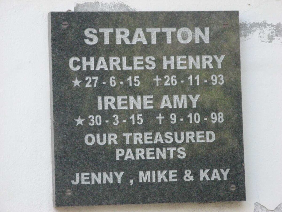 STRATTON Charles Henry 1915-1993 &amp; Irene Amy 1915-1998
