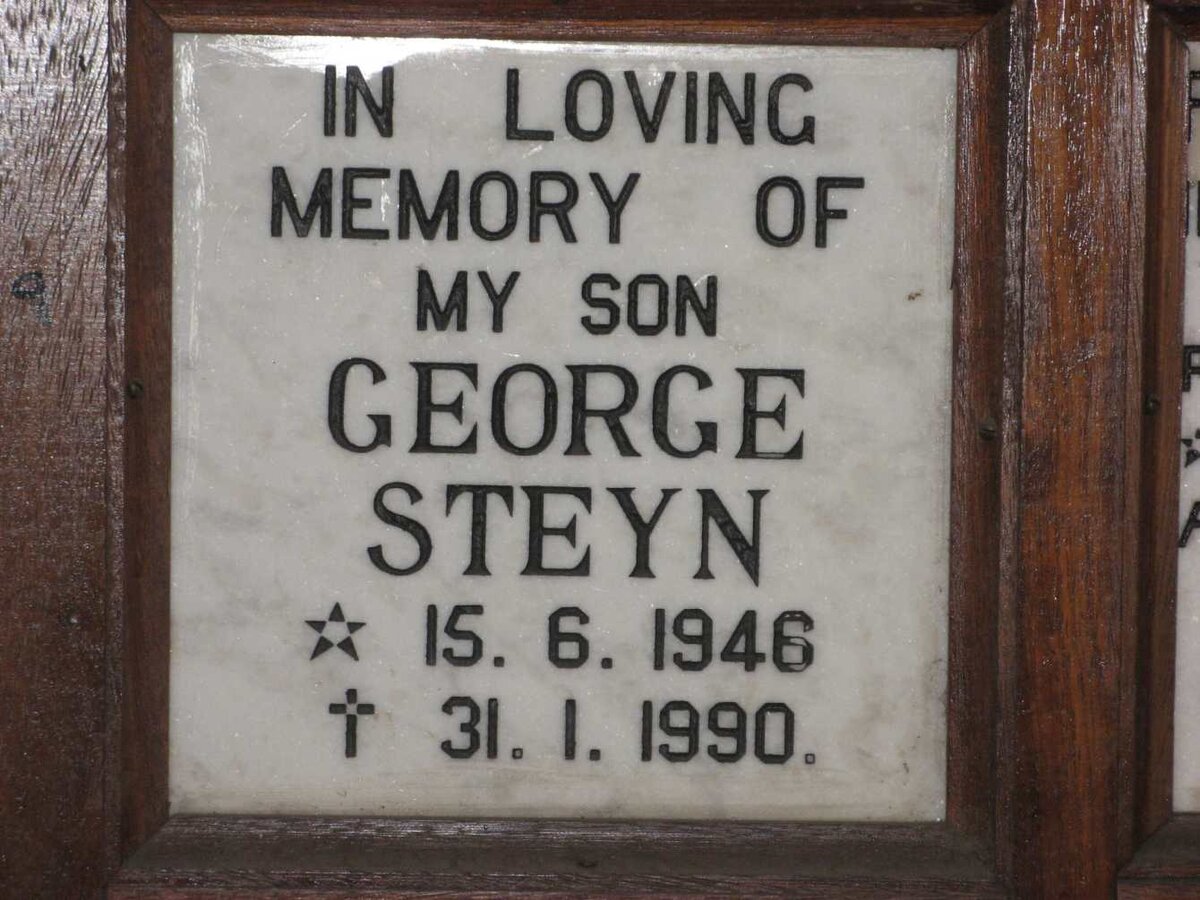 STEYN George 1946-1990