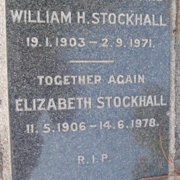 STOCKHALL William H. 1903-1971 &amp; Elizabeth 1906-1978