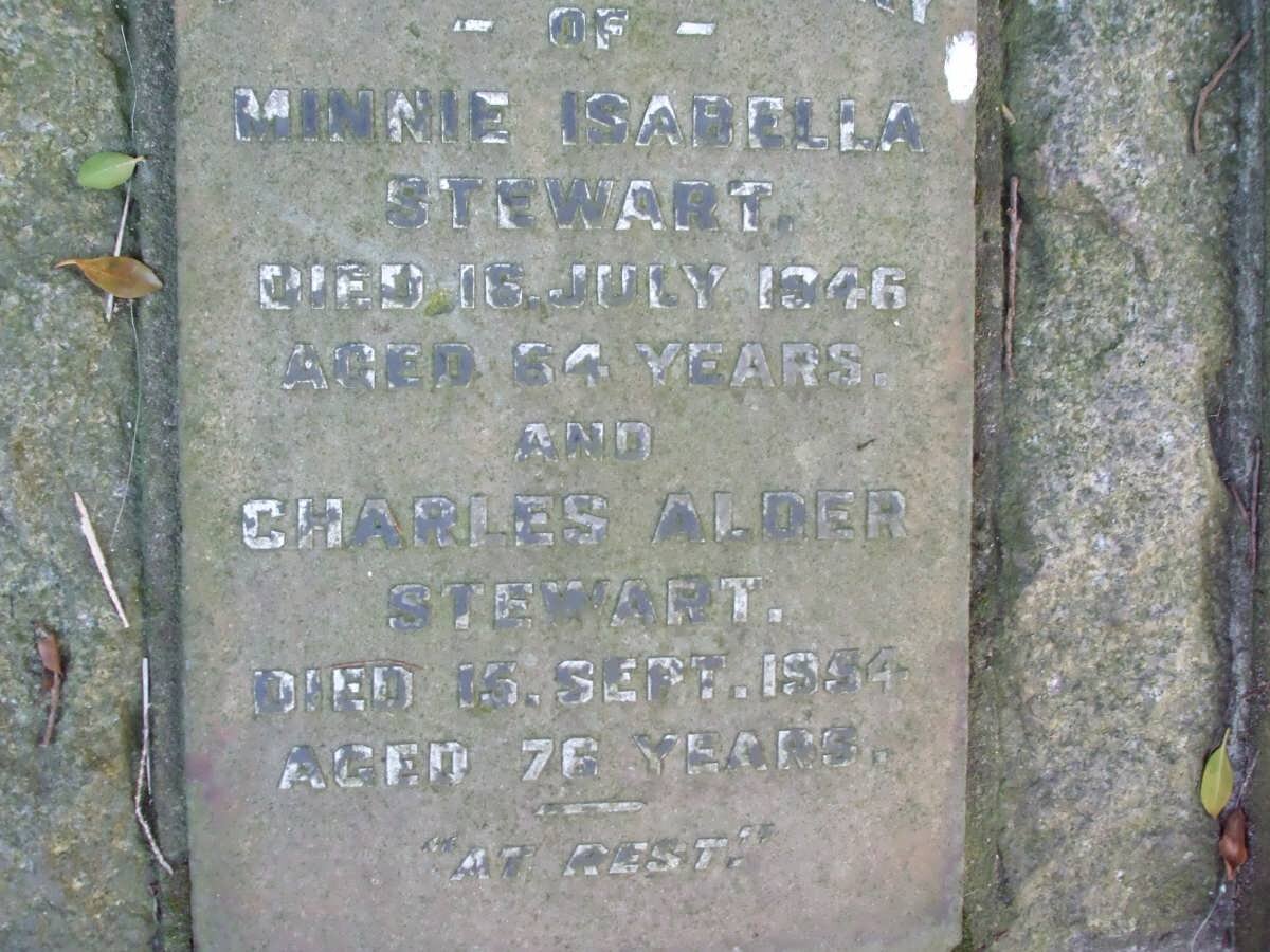 STEWART Charles Alder -1954 &amp; Minnie Isabella -1946