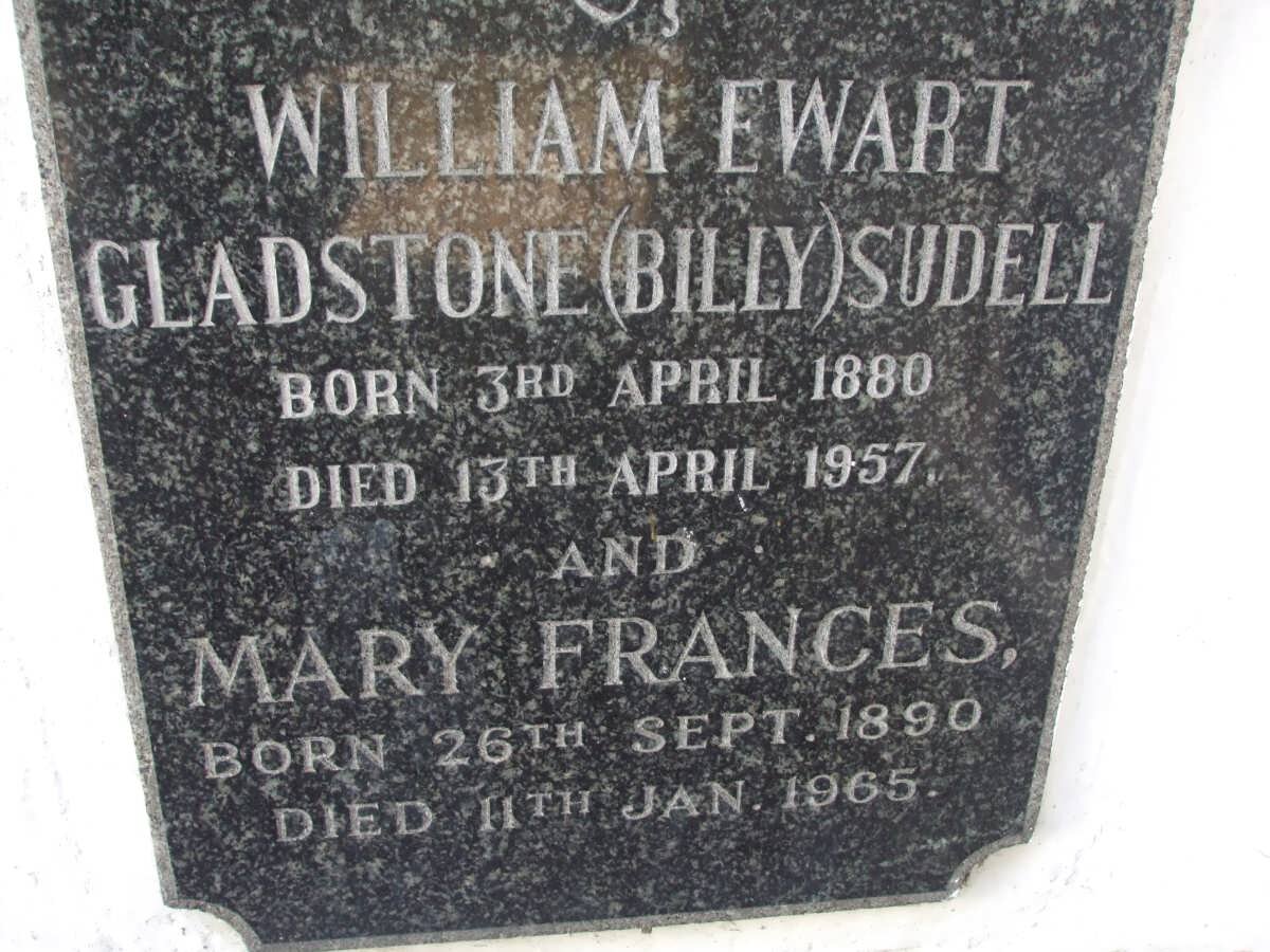 SUDELL William Ewart Gladstone 1880-1957 &amp; Mary Frances 1890-1965