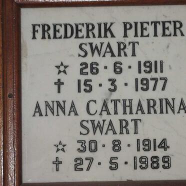 SWART Frederik Pieter 1911-1977 &amp; Anna Catharina 1914-1989