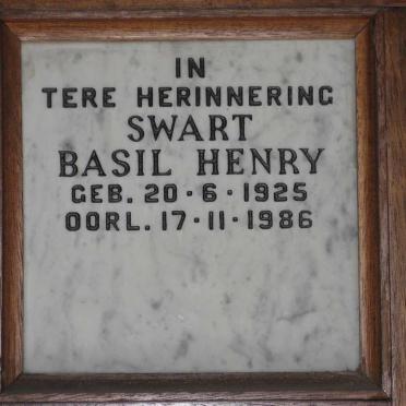 SWART Basil Henry 1925-1986