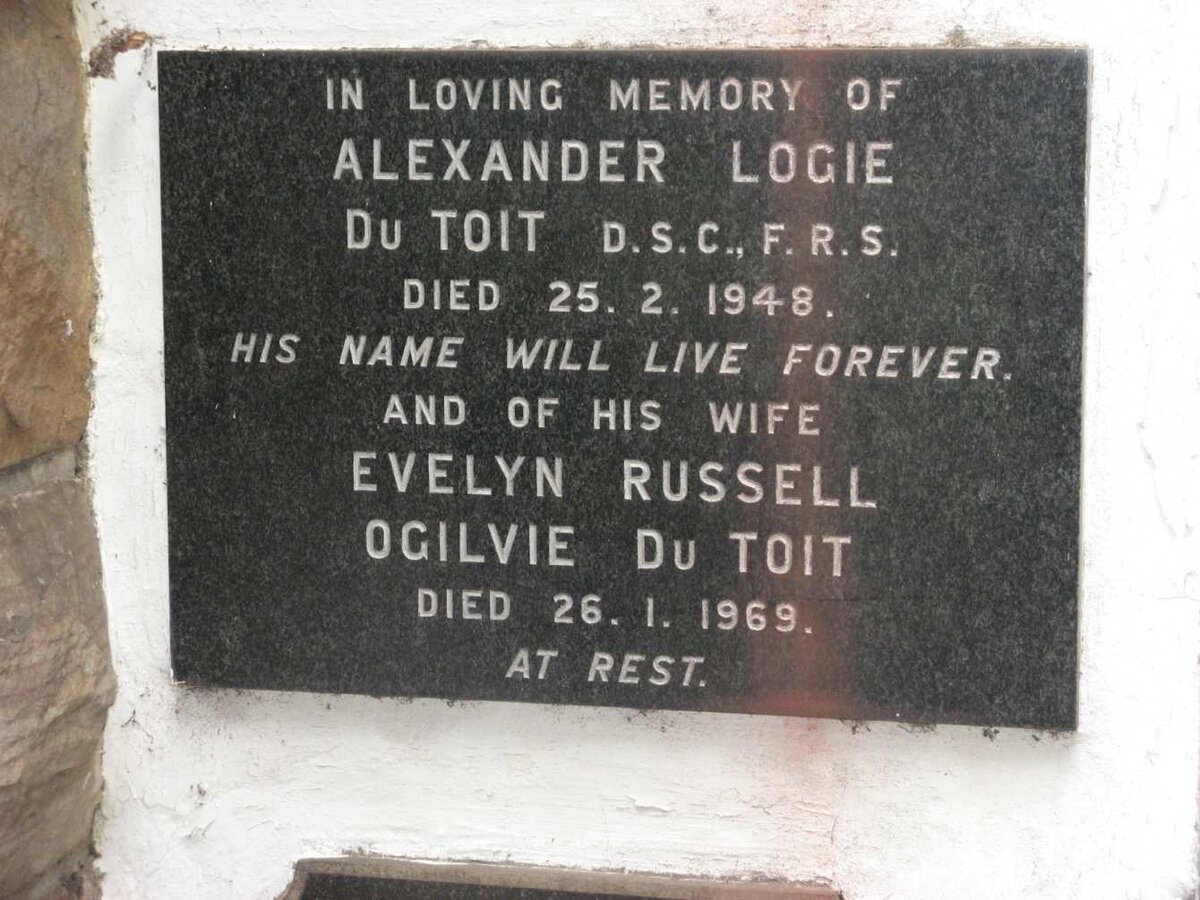 TOIT Alexander LOGIE, du -1948 &amp; Evelyn Russell Ogilvie -1969