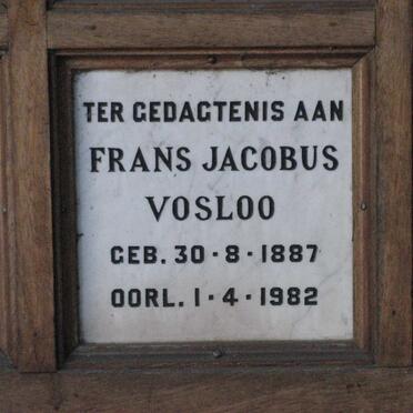 VOSLOO Frans Jacobus 1887-1982