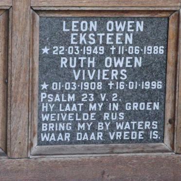 VIVIERS Ruth Owen 1908-1996 :: EKSTEEN Leon Owen 1949-1986