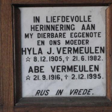 VERMEULEN Abe 1916-1995 &amp; Hyla J. 1905-1982