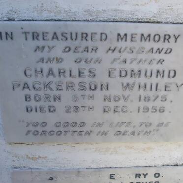 WHILEY Charles Edmund Packerson 1875-1956