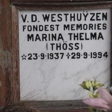 WESTHUYZEN Marina Thelma, v.d. nee THOSS 1937-1994