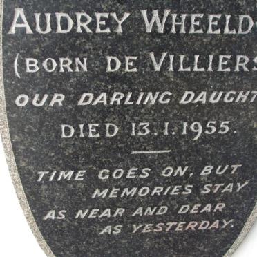 WHEELDON Audrey nee DE VILLIERS -1955