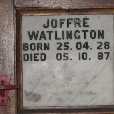 WATLINGTON Joffre 1928-1987