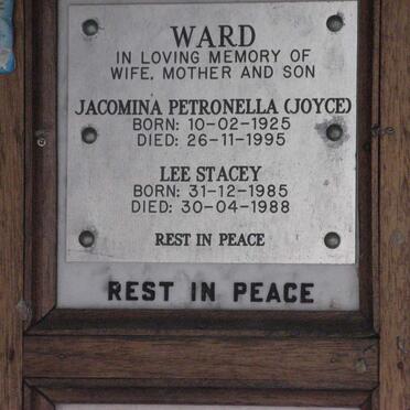 WARD Jacomina Petronella 1925-1995 :: WARD Lee Stacy 1985-1988