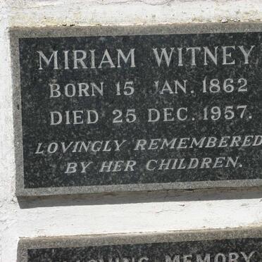 WITNEY Miriam 1862-1957