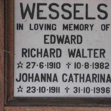 WESSELS Edward Richard Walter 1910-1982 &amp; Johanna Catharina 1911-1996