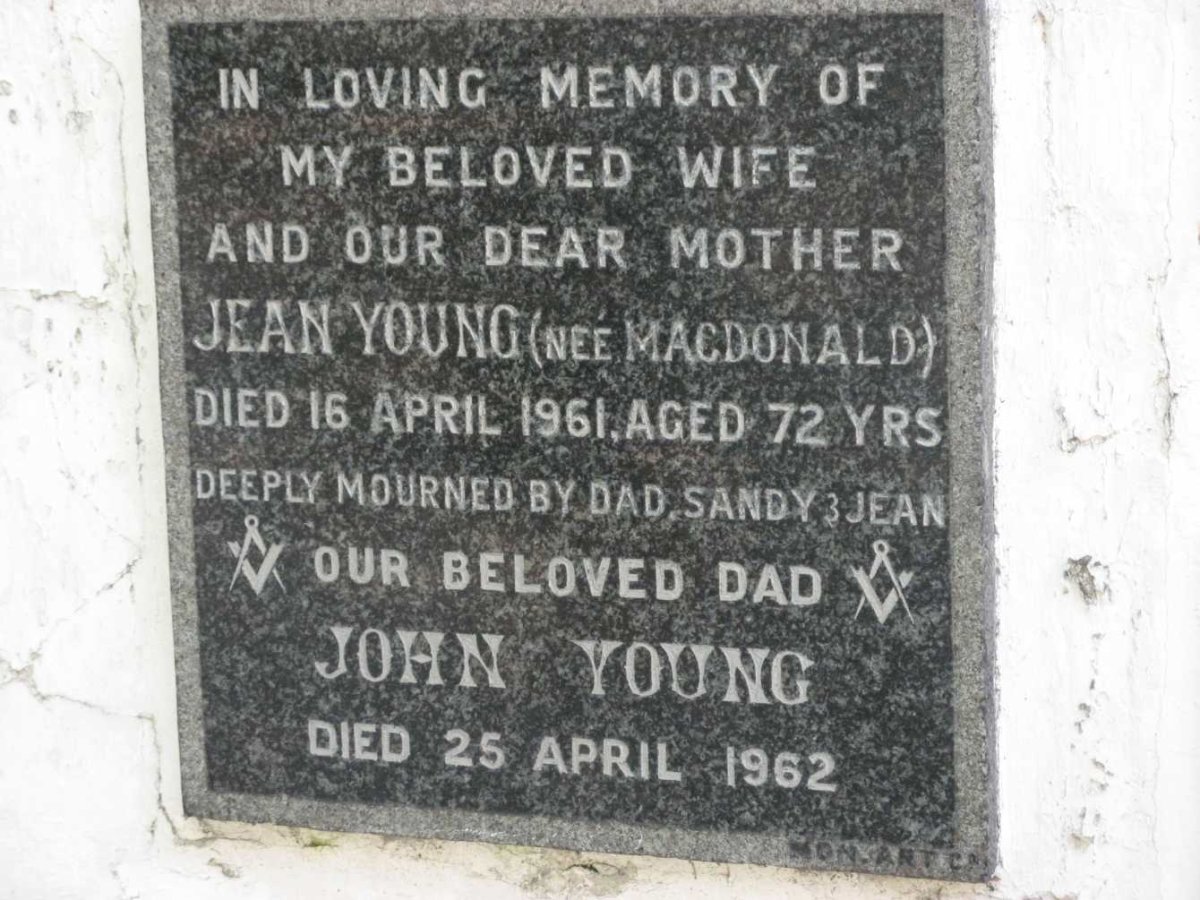 YOUNG John -1962 &amp; Jean MACDONALD -1961
