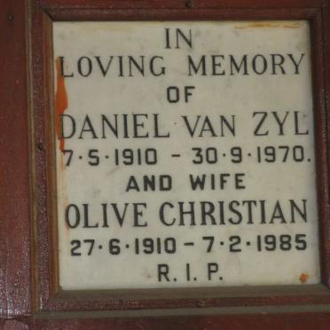 ZYL Daniel, van 1910-1970 &amp; Olive Christian 1910-1985