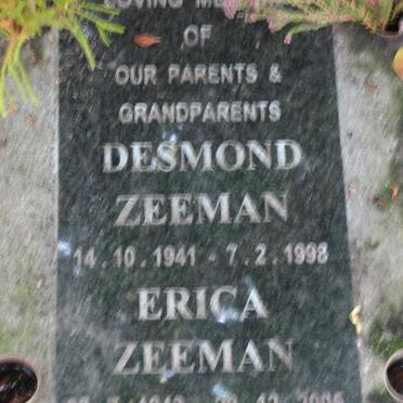 ZEEMAN Desmond 1941-1998 &amp; Erica 1943-2005