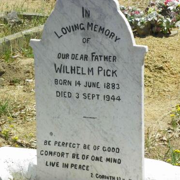 PICK Wilhelm 1883-1944