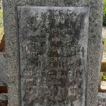 ANDERSON Martha Magdalena 1856-1927