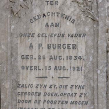 BURGER A.P. 1834-1921