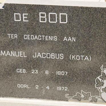BOD Emmanuel Jacobus, de 1907-1972