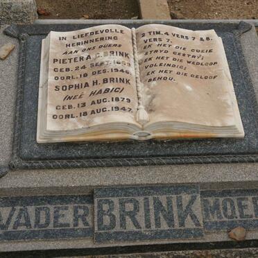 BRINK Pieter A.G. 1869-1946 &amp; Sophia H. HABIC 1879-1947